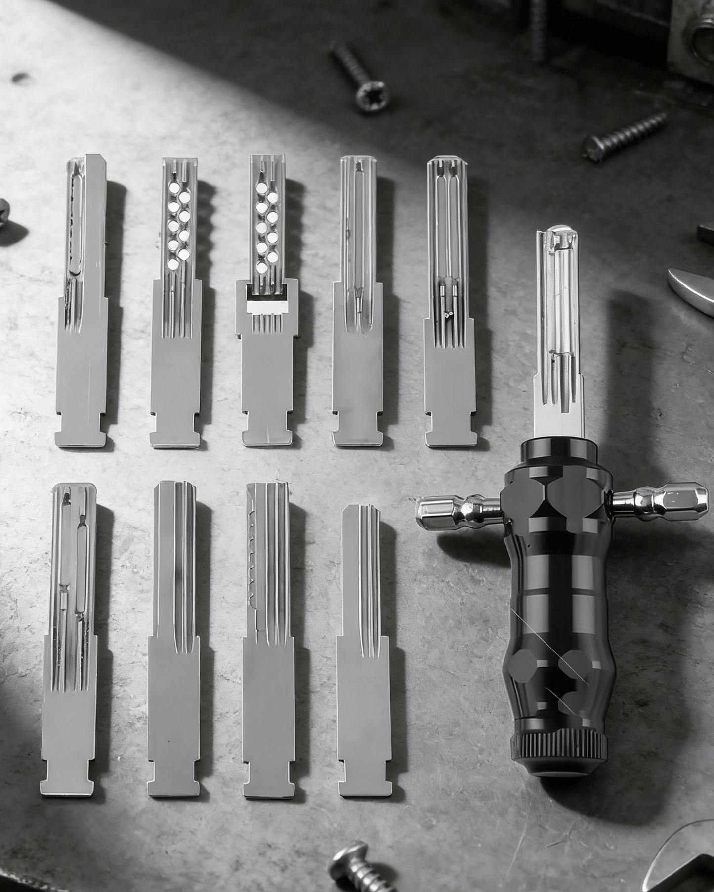 🎁 Tubular Lock Pick Set (9-in-1) + FREE Precision Foil Strips Included