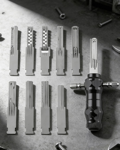 🎁 Tubular Lock Pick Set (9-in-1) + FREE Precision Foil Strips Included