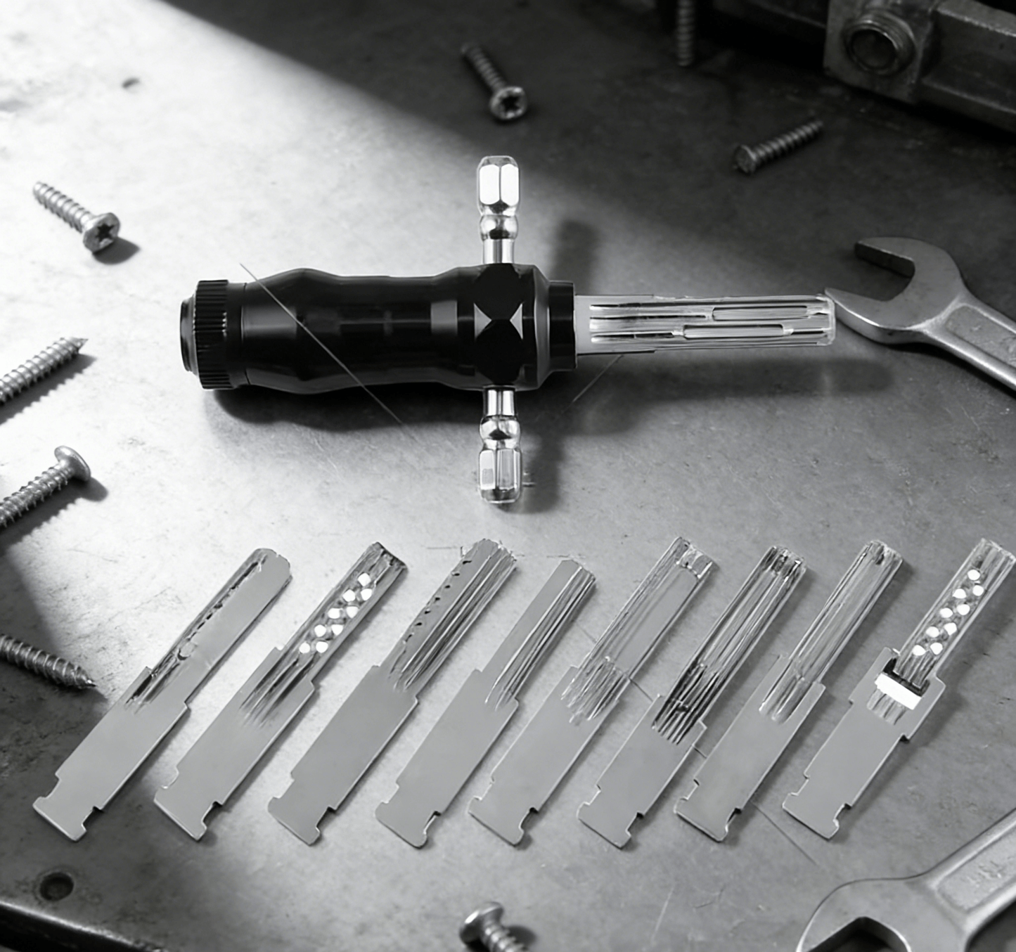 🎁 Tubular Lock Pick Set (9-in-1) + FREE Precision Foil Strips Included