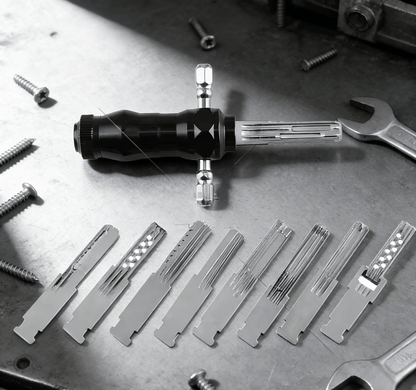 🎁 Tubular Lock Pick Set (9-in-1) + FREE Precision Foil Strips Included