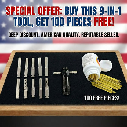 🎁 Tubular Lock Pick Set (9-in-1) + FREE Precision Foil Strips Included